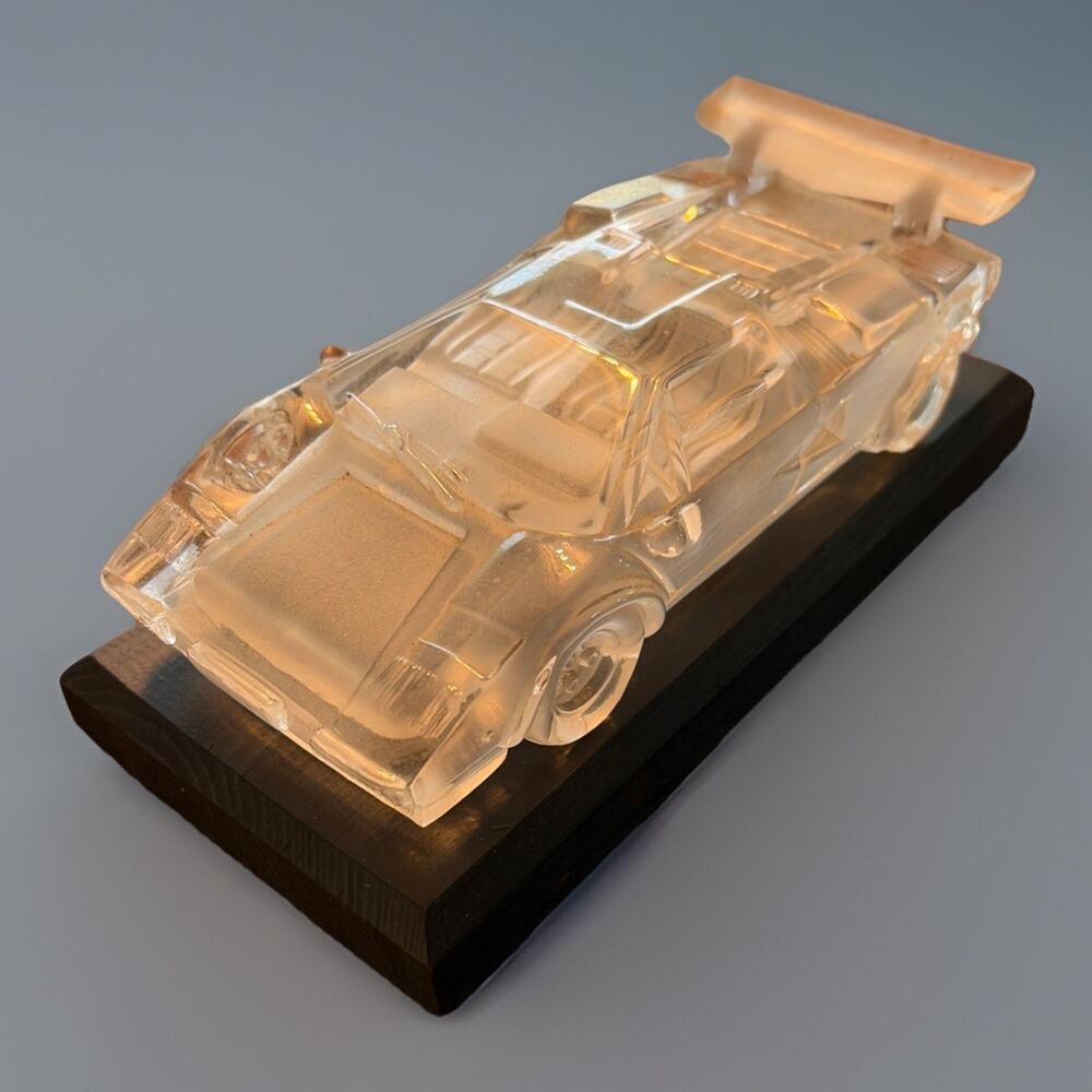 Lamborghini Countach Magic Crystal Glass Model Car Paperweight with stand & Box
